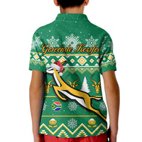 South Africa Rugby Polo Shirt Christmas KID Springboks Proud Geseende Kersfees - Wonder Print Shop