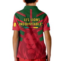 Cameroon Football Polo Shirt Les Lions Indomptables Red Football 2022 - Wonder Print Shop