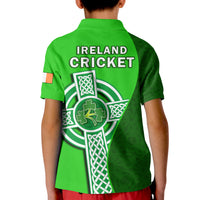 Ireland Cricket Polo Shirt Irish Flag Celtic Cross Sporty Style - Wonder Print Shop