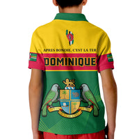 Dominica Polo Shirt KID Dominican Coat Of Arms With Map - Wonder Print Shop