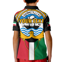 Custom Kuwait Polo Shirt KID Happy Independence Day With Coat Of Arms - Wonder Print Shop