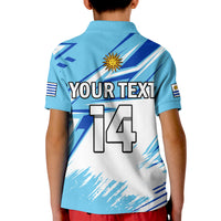 (Custom Text And Number) Uruguay Football Polo Shirt La Celeste WC 2022 Sporty Style - Wonder Print Shop