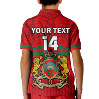 (Custom Text And Number) Morocco Football Polo Shirt Football 2022 Red Moroccan Pattern - Wonder Print Shop