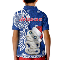 New Zealand Polo Shirt Christmas Hei Tiki Blue Pohutukawa Meri Kirihimete - Wonder Print Shop
