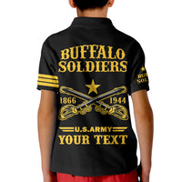 (Custom Text And Chapter) Buffalo Soldiers Polo Shirt BSMC United States Army Black - Wonder Print Shop