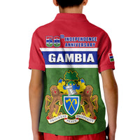 Gambia Polo Shirt Happy 58th Independence Anniversary Flag Style - Wonder Print Shop