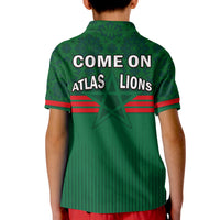 Morocco Football Polo Shirt Football 2022 Green Moroccan Pattern - Wonder Print Shop