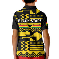 Ghana Football Polo Shirt Black Stars Kente Football 2022 Yellow - Wonder Print Shop