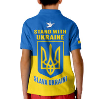 Ukraine Polo Shirt Ukraine Gold Trident Slava Ukraini Blue - Wonder Print Shop