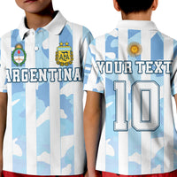 Custom Argentina Football Polo Shirt KID AFA Champions 2022 Sporty Style - Wonder Print Shop