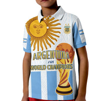 (Custom Text and Number) Argentina Football Polo Shirt World Champions 2022 Dream Come True LT13 - Wonder Print Shop