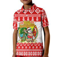 Christmas Hawaii Polo Shirt KID Kanaka Polynesian Santa Claus Mele Kalikimaka - Wonder Print Shop