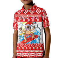 Custom Christmas Hawaii Polo Shirt Surfing Santa Mele Kalikimaka Polynesian - Wonder Print Shop