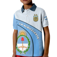 Custom Argentina Polo Shirt Football 2022 KID Champions Blue Sky May Sun LT13 - Wonder Print Shop