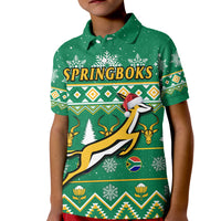 Custom South Africa Rugby Polo Shirt Christmas Springboks Proud Geseende Kersfees - Wonder Print Shop