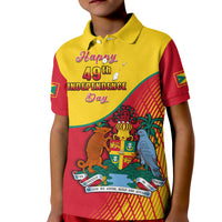Custom Grenada Polo Shirt Coat Of Arms Happy 49th Independence Day - Wonder Print Shop