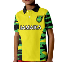 Jamaica Football Polo Shirt KID Reggae Girlz 2023 Cup Of Nations Ver.02 - Wonder Print Shop