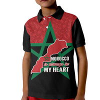 Western Sahara Morocco Polo Shirt KID Map Black Moroccan Is Always In My Heart - Wonder Print Shop