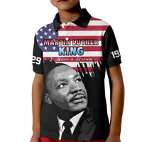 Custom United States Polo Shirt United States Happy MLK Day Flag Grunge Style - Wonder Print Shop