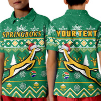Custom South Africa Rugby Polo Shirt Christmas Springboks Proud Geseende Kersfees - Wonder Print Shop