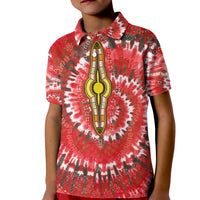 Custom African Polo Shirt Tie Dye KID Red Fashion LT13 - Wonder Print Shop