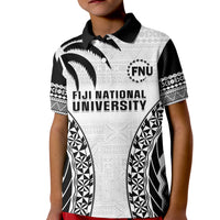 Custom Fiji University Polo Shirt National Fijian Tapa Pattern White - Wonder Print Shop