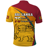 Sri Lanka Polo Shirt Sri Lankan Pattern Happy 75 Years Of Independence - Wonder Print Shop