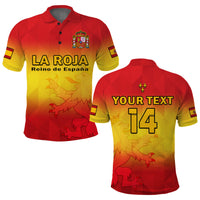 (Custom Text And Number) Spain Football Polo Shirt La Roja Football 2022 - Wonder Print Shop