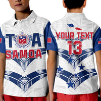 (Custom Personalise Text and Number) Toa Samoa Rugby Polo Shirt Siamupini Proud White LT13 - Wonder Print Shop