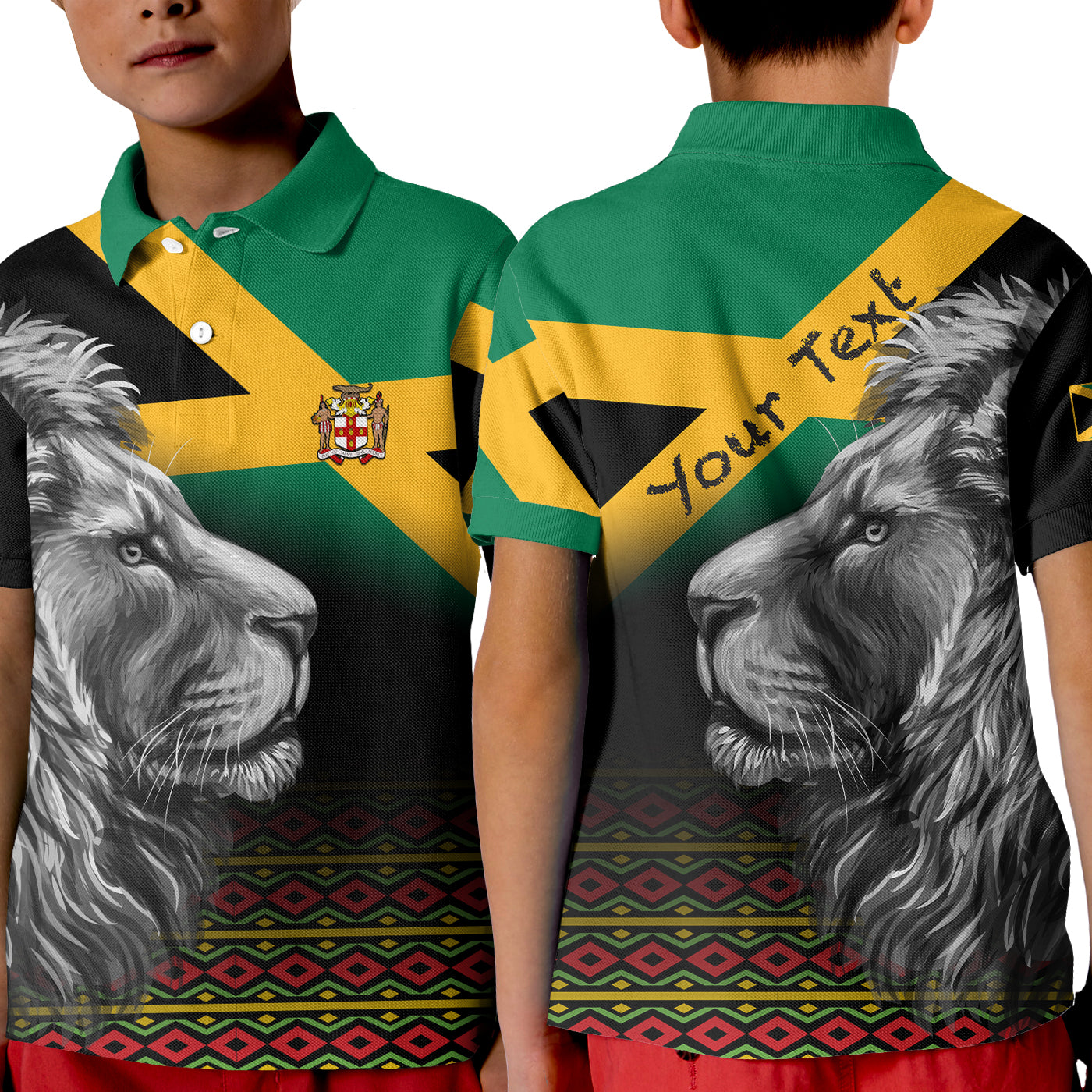 custom-personalised-jamaica-lion-polo-shirt-kid-jamaican-pattern-version-black