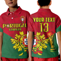 (Custom Text and Number) Portugal Football Polo Shirt KID Campeao Football 2022 Proud LT13 - Wonder Print Shop