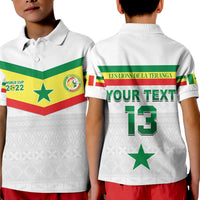 (Custom Text and Number) Senegal Polo Shirt Football 2022 KID Champion Teranga Lions Mix African Pattern LT13 - Wonder Print Shop