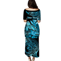 custom-personalised-hawaii-monk-seal-puletasi-dress-kakau-with-kanaka-turquoise