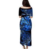 custom-personalised-hawaii-monk-seal-puletasi-dress-kakau-with-kanaka-blue