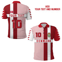 Custom Denmark Football Polo Shirt Come on Denmark Custom Text and Number LT13 - Wonder Print Shop