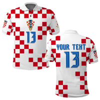 (Custom Text and Number) Croatia Football Polo Shirt World Cup Champions 2022 Hrvatska LT13 - Wonder Print Shop