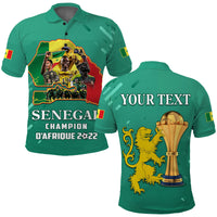 Custom Senegal Football Polo Shirt The Champions 2022 Style Map and Lion LT13 - Wonder Print Shop