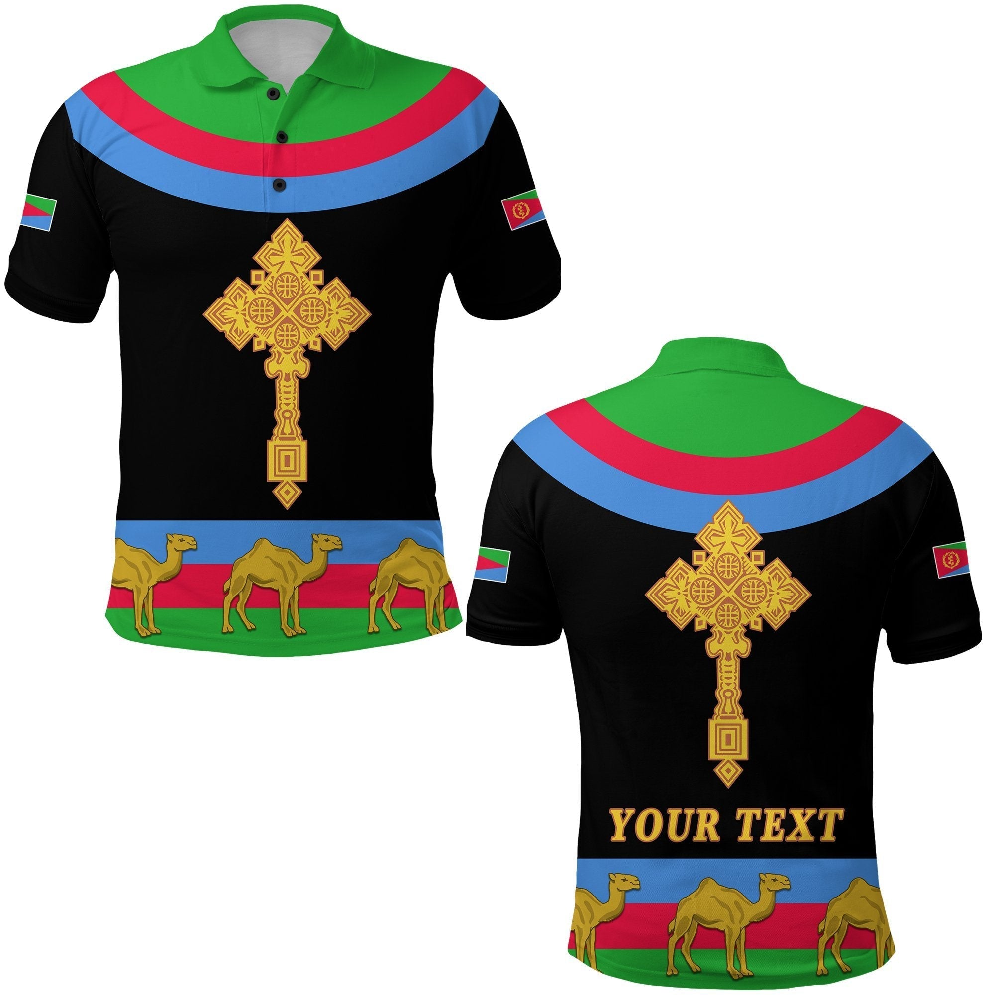custom-personalised-eritrea-polo-shirt-cross-flag-camel-black