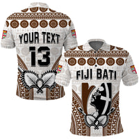 Custom Text and Number Fiji Rugby Bati Polo Shirt Proud Tapa Pattern LT13 - Wonder Print Shop
