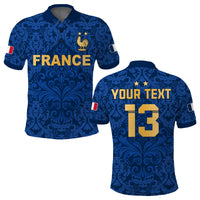 (Custom Text and Number) France Football Polo Shirt Elegant Lily World Cup Les Bleus Le Champion LT13 - Wonder Print Shop