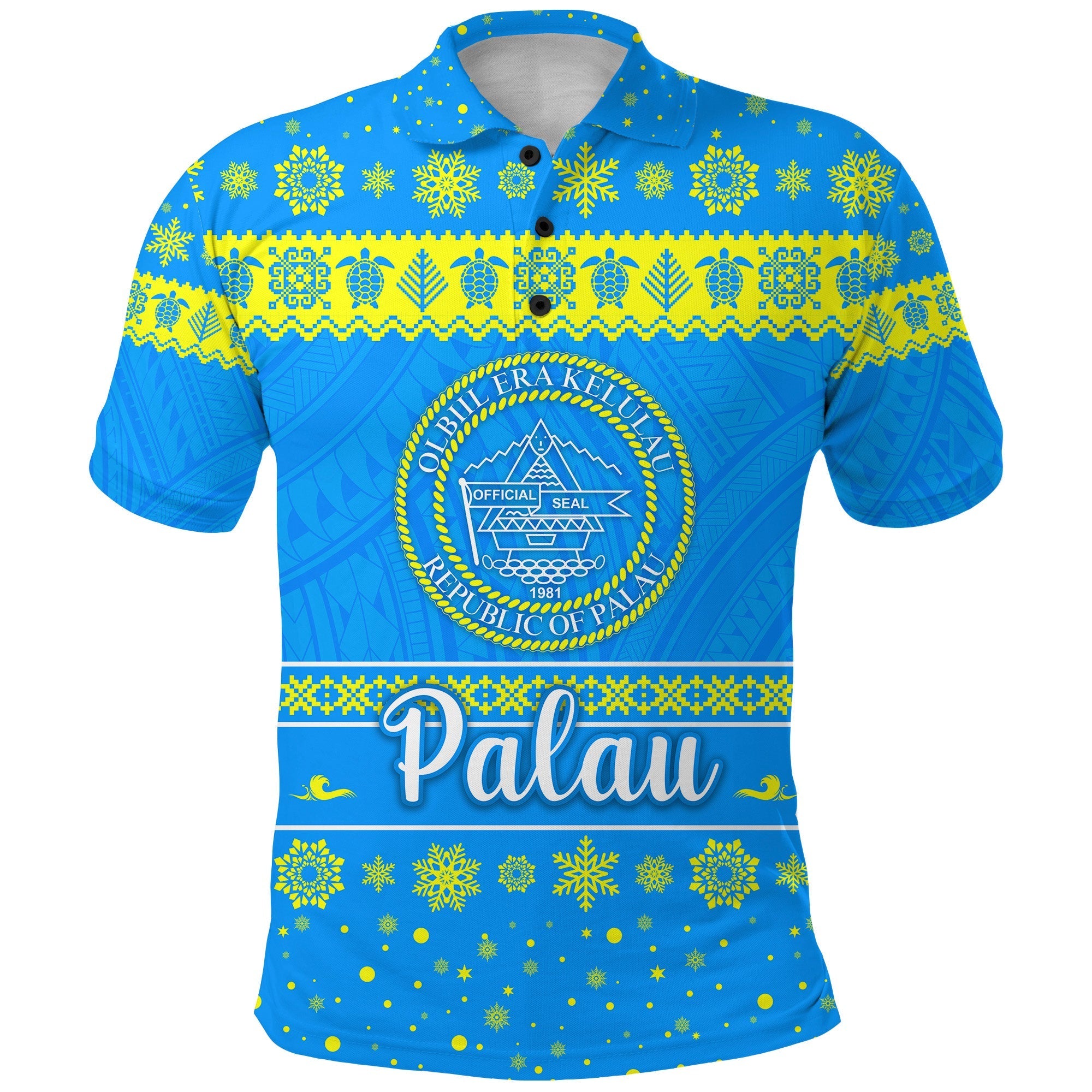 custom-personalised-palau-christmas-polo-shirt-simple-style