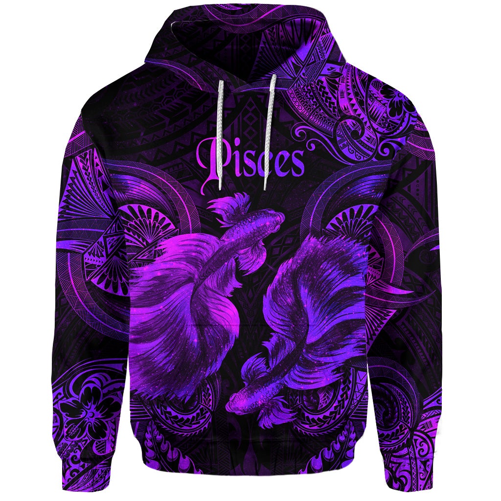 custom-personalised-pisces-zodiac-polynesian-hoodie-unique-style-purple