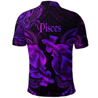 Pisces Zodiac Polynesian Polo Shirt Unique Style Purple LT8 - Wonder Print Shop