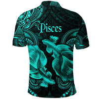 Pisces Zodiac Polynesian Polo Shirt Unique Style Turquoise LT8 - Wonder Print Shop