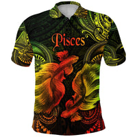 Pisces Zodiac Polynesian Polo Shirt Unique Style Reggae LT8 - Wonder Print Shop