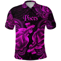 Pisces Zodiac Polynesian Polo Shirt Unique Style Pink LT8 - Wonder Print Shop