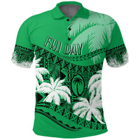 Custom Fiji Day Polo Shirt Flying Fijians Masi Kesa Style Green - Wonder Print Shop