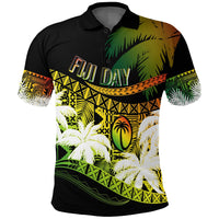 Custom Fiji Day Polo Shirt Flying Fijians Masi Kesa Style Reggae - Wonder Print Shop