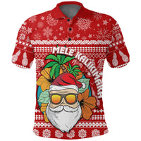 Christmas Hawaii Polo Shirt Mele Kalikimaka Tropical Santa - Wonder Print Shop
