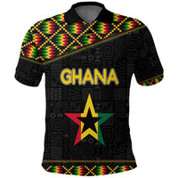 Ghana Black Star Simple Kente Pattern Polo Shirt - Wonder Print Shop